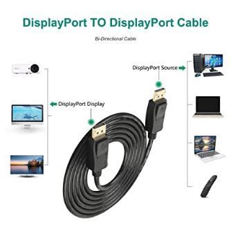 Cable Matters 4K DisplayPort to DisplayPort Cable 2m (DP to DP Cable) with 4K (3840 x 2160@60Hz), 2K (2560 x 1440@144Hz) support - 2 Metres