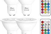 GU10 LED Bulbs, 5W Dimmable Colour Changing Spot Light Bulb with Remote, RGB+ Warm White (2700K), Timing, Double Memory (4 Pack) [Energy Class A+]