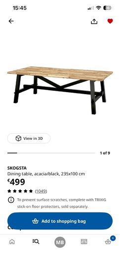 6 Seater Kitchen Table and 2 benches