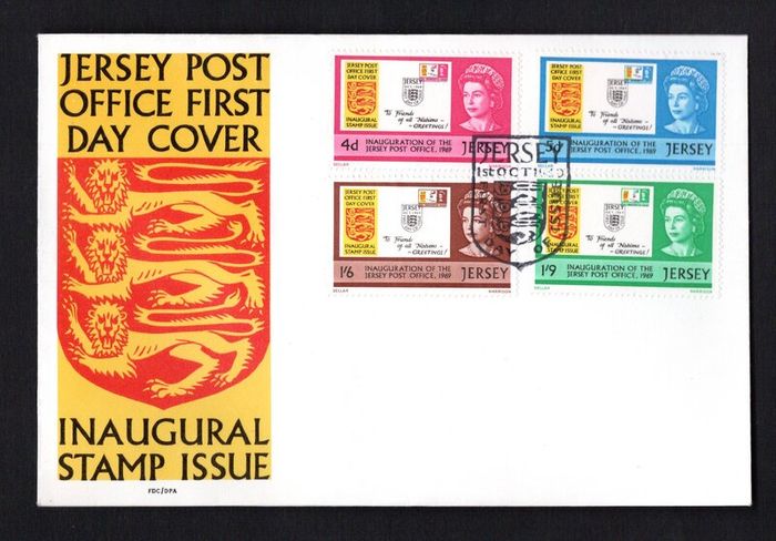 1969 Jersey Inauguration of Post Office Commemorative Stamps First Day Cover (FDC)