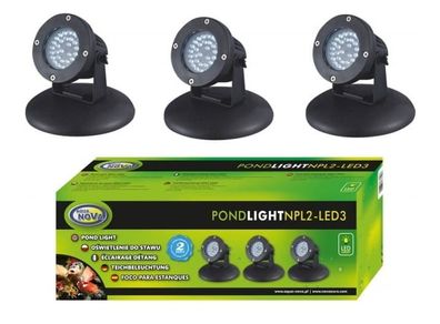 Aqua Nova NPL2-LED3 3x2.2W LED Pond Light with Twilight Sensor