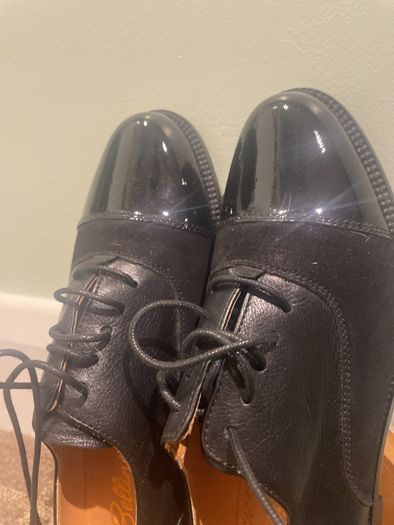 Black leather shoes