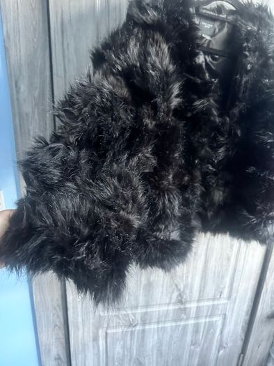 Black Fur Coat New Look Petite
