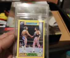 1992 Merlin Gold Bret Hart Vs British Bulldog Wrestling Card WWF Summer Slam  92