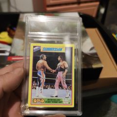 1992 Merlin Gold Bret Hart Vs British Bulldog Wrestling Card WWF Summer Slam  92