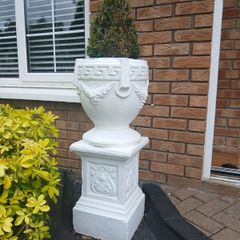 Large stone garden planters