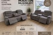 New 3+2 Grey Fabric Sofa Sets