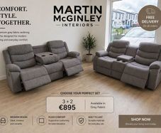 New 3+2 Grey Fabric Sofa Sets
