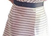 Beautiful Flattering Dress by Irish Designer Fee G, Soft Pink and Black Stripped Dress - Size 16