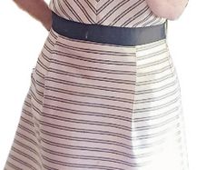 Beautiful Flattering Dress by Irish Designer Fee G, Soft Pink and Black Stripped Dress - Size 16