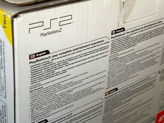 Original Sony PlayStation 2 Slimline Console in Satin Silver Boxed and Beautiful