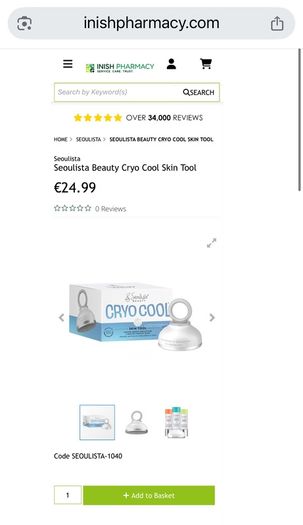 New Seoulista beauty Cryo Cool skin tool