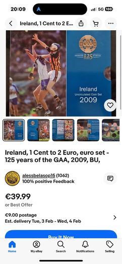 Ireland Official Mint Set 2009. 125th G.a.a. Anniversary