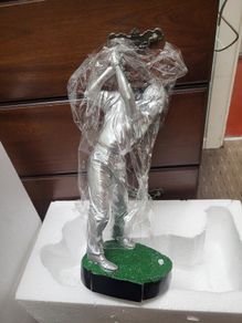 Large Silver-coloured Golfer Figure Trophy
