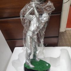 Large Silver-coloured Golfer Figure Trophy
