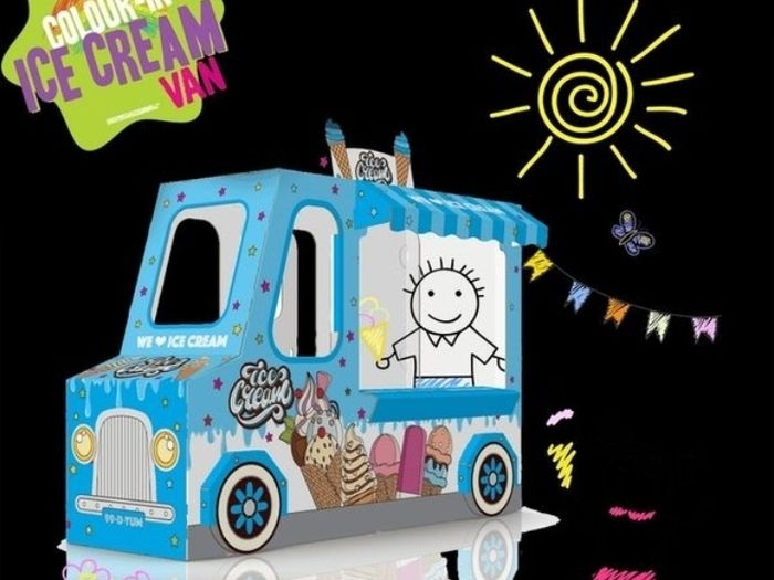 BNIB Cardboard Colour-in Ice-cream Van