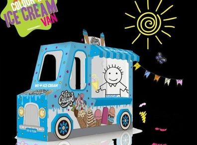 BNIB Cardboard Colour-in Ice-cream Van