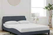 Bed Frame "Dover" Dark Grey 135x190 cm Double Velvet