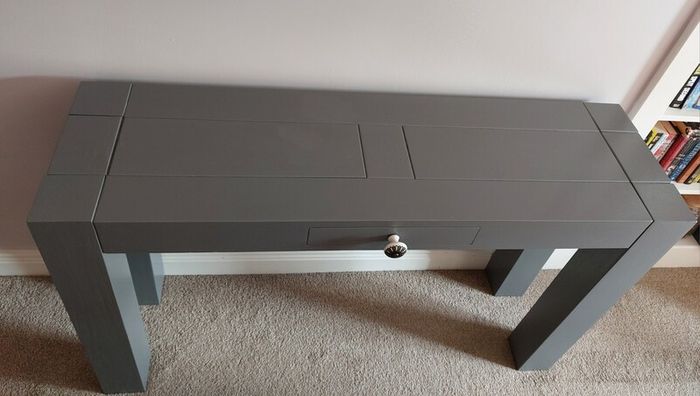 Console Table Grey Painted with 1 Drawer