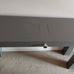 Console Table Grey Painted with 1 Drawer