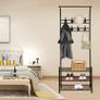 Coat Rack Stand with Shoe Rack and Removable 16 Hooks Free Standing Hall Tree Matte Steel Frame Hat Rack Coat Stand for Storage MULTIPLE COLOURS AVAILABLE (FREE POSTAGE) Image 4