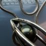 925 Silver necklace with black Tahitian pearl Image 3