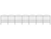 Garden Fence with Spear Top Steel (1.75-2)x11.9 m Black