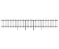 Garden Fence with Spear Top Steel (1.75-2)x11.9 m Black