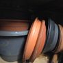Plastic pots and saucers Image 2