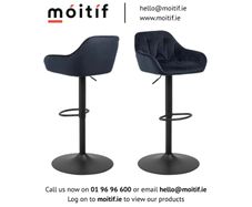 Rica Barstool with Footrest - Midnight Blue