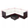 4 Piece Garden Lounge Set with Cushions Poly Rattan Brown Image 3