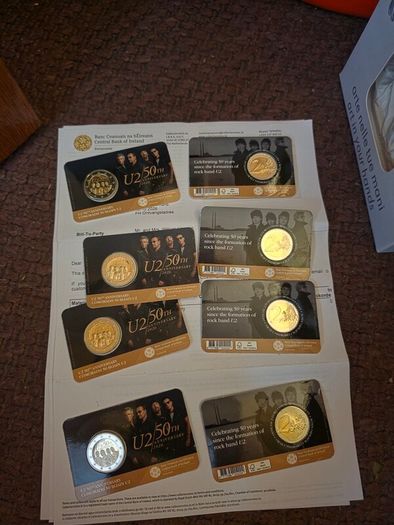 8X 2 euro coin U2 50th Anniversary 2026 BU quality in coincard