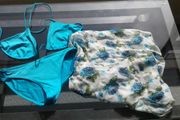 Vintage Blue Bikini with Free Matching Sarong.