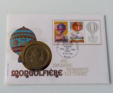 Isle of Man Montgolfier hot air balloon manned flight coin stamp cover