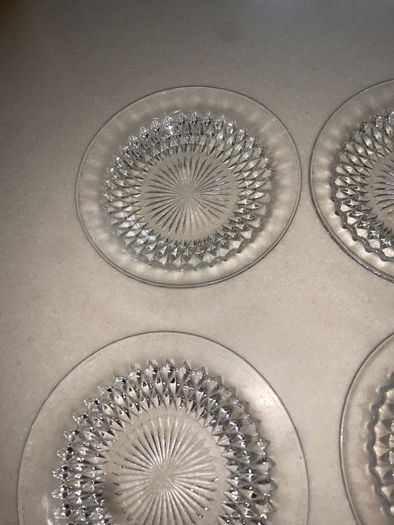 Vintage glass plates x 6
