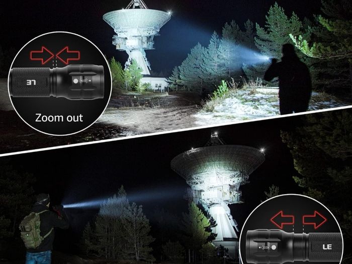 LED Torch, LE1000 Powerful Handheld Flashlight, Super Bright, Pocket Size, Lightweight, Suit for Camping, Cycling, Running, Dog Walking and More Outdoor Use, 6 AAA Batteries Included, Pack of 2