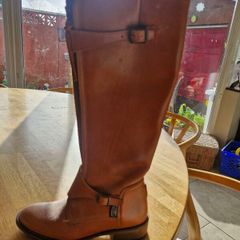 Tan Leather ladles boots