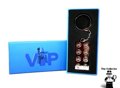 Lego Exclusive VIP Metal Brick Chrome Sliver Keychain Limited Edition Rare Hard To Find