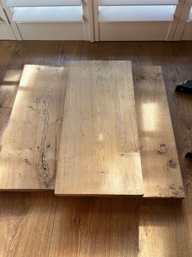Chunky Solid Rustic Wood Shelves with Heavy Duty Steel Brackets