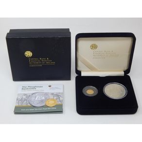 2009 Ireland Central Bank Ploughman Uncirculated Euro20 Gold and Euro10 Silver Coin in Original Presentation Box