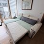 L-shape sofa bed with covers (due to damage leather) Image 4