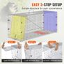 Live Animal Cage Trap, 50" x 20" x 26" Humane Cat Trap Galvanized Iron, Folding Animal Trap with Handle for Stray Dogs, Armadillos, Raccoons, Marmots, Foxes Image 5