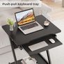 Mobile Computer Desk Z-Shaped with Sliding Keyboard Wood PC Table Laptop Desk Furniture Study Workstation for Home Office, Black, 60 x 48 x 73 cm Image 4