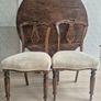 Antique tilt top dining table and 2 chairs Image 3