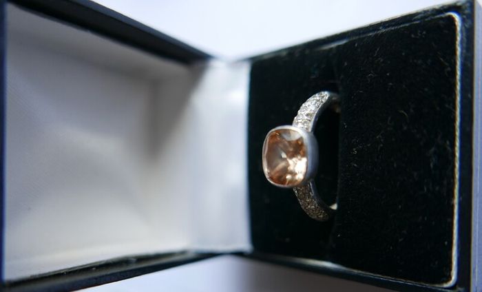 Vintage Genuine Fossil Sterling Silver 925 hallmarked  Yellow Stone Ring size P - 5,2g
