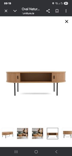Oval Natural Oak Coffee Table