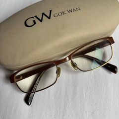 GOK WAN Brown Rectangle Glasses Frame Mod 06 - 25262841 and Hard Case Holder