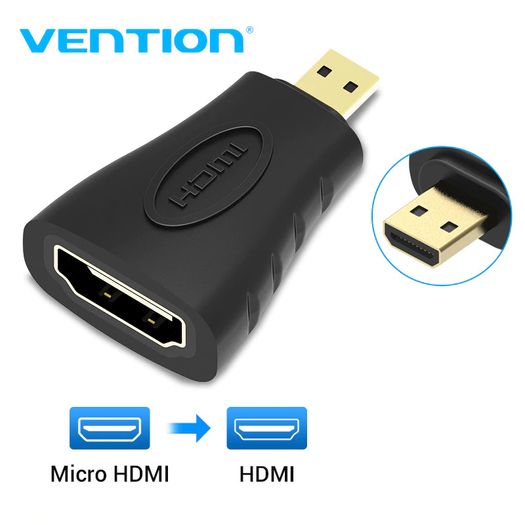 Vention Micro HDMI (Male) to HDMI (Female) v1.4 3D UHD (4K@30Hz) Adapter (Gold-Plated) (Brand New/Warranty)
