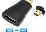 Vention Micro HDMI (Male) to HDMI (Female) v1.4 3D UHD (4K@30Hz) Adapter (Gold-Plated) (Brand New/Warranty)