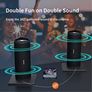 Portable Bluetooth Speaker, Waterproof Wireless Outdoor Speakers with LED Light, Enhanced Bass, IPX7, 40H Play, TF Card, True Wireless Stereo for Beach, Boat, Pool, Bike, Shower, Gifts for Men (FREE POSTAGE) Image 4